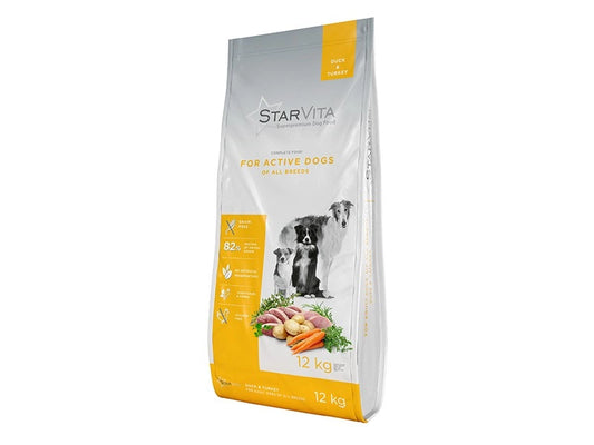 Förpackning av Starvita torrfoder för aktiva hundar
