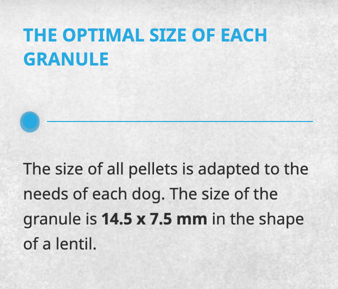 Storleken på Starvita torrfoder för äldre hundar 14,5 x 7,5mm