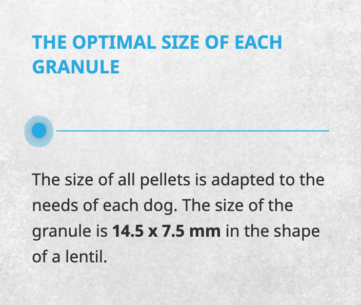 Storleken på torrfodret för valpar av stora raser från Starvita är 14,5 x 7,5mm